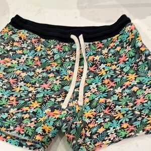 Chubbies Black and Green Athletic Shorts Lightweight Elastic Waist